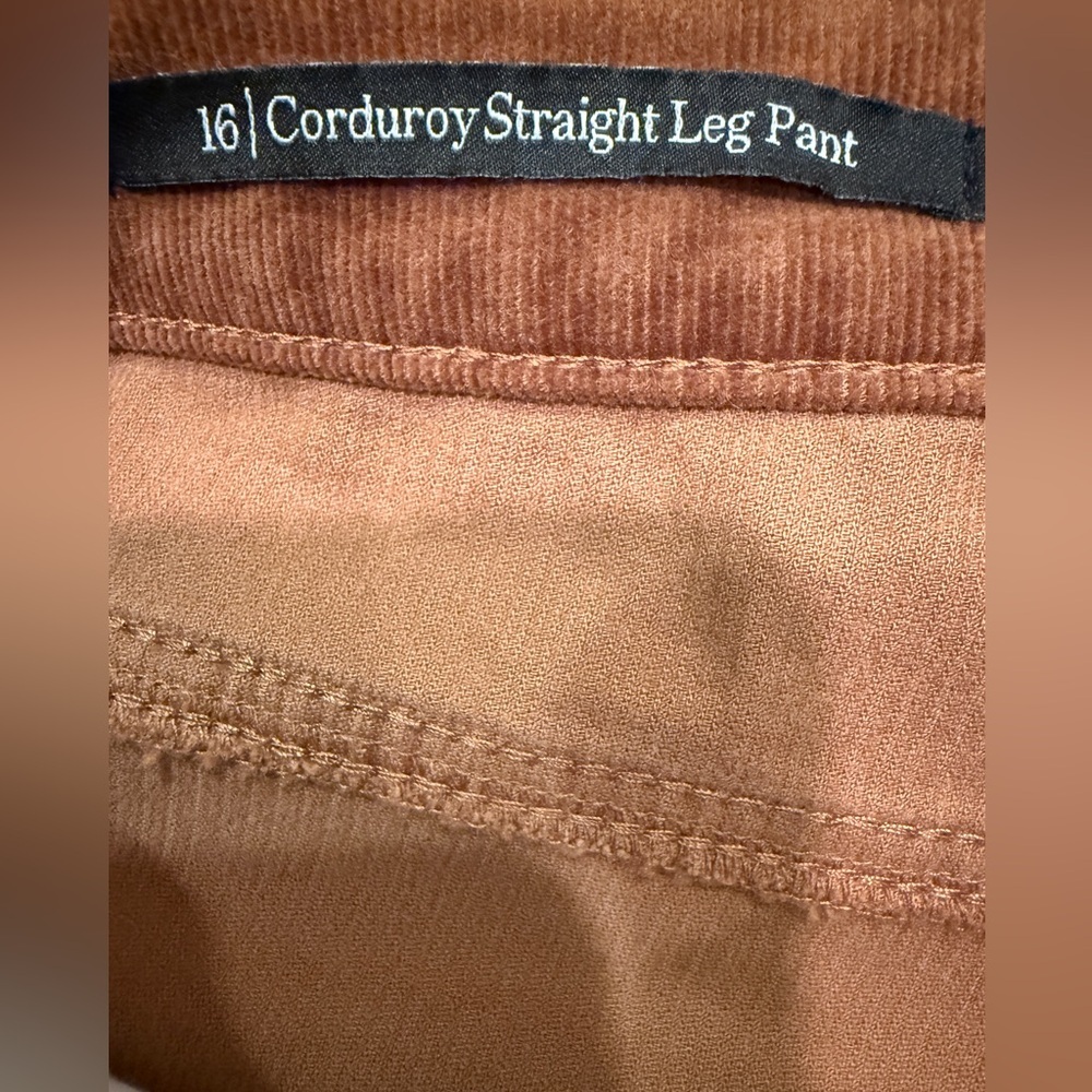 Talbots Women’s Tan Corduroy Straight Legged Casual Pants size 16 New with Tags - Picture 4 of 10